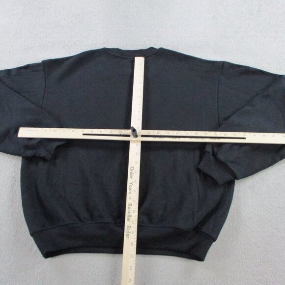 SKIMS Cotton Fleece Classic Crew Sweatshirt Womens Large Onyx Black Sweater USA - Picture 6 of 9